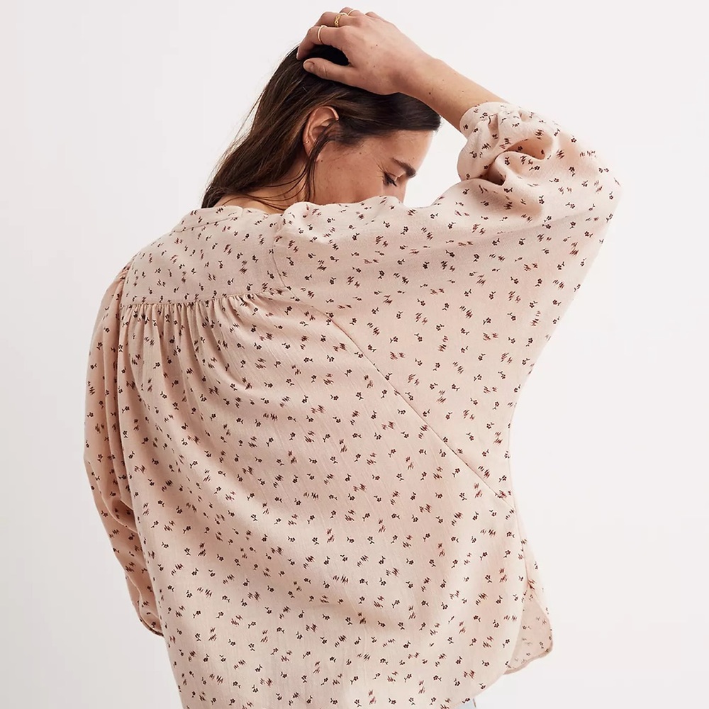 Madewell Peasant Top in Delicate Floral (XXS) - Picture 3 of 10
